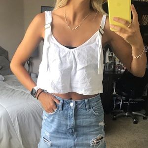 LF White crop top
